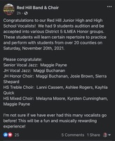 Red Hill Music Students Qualify for ILMEA 